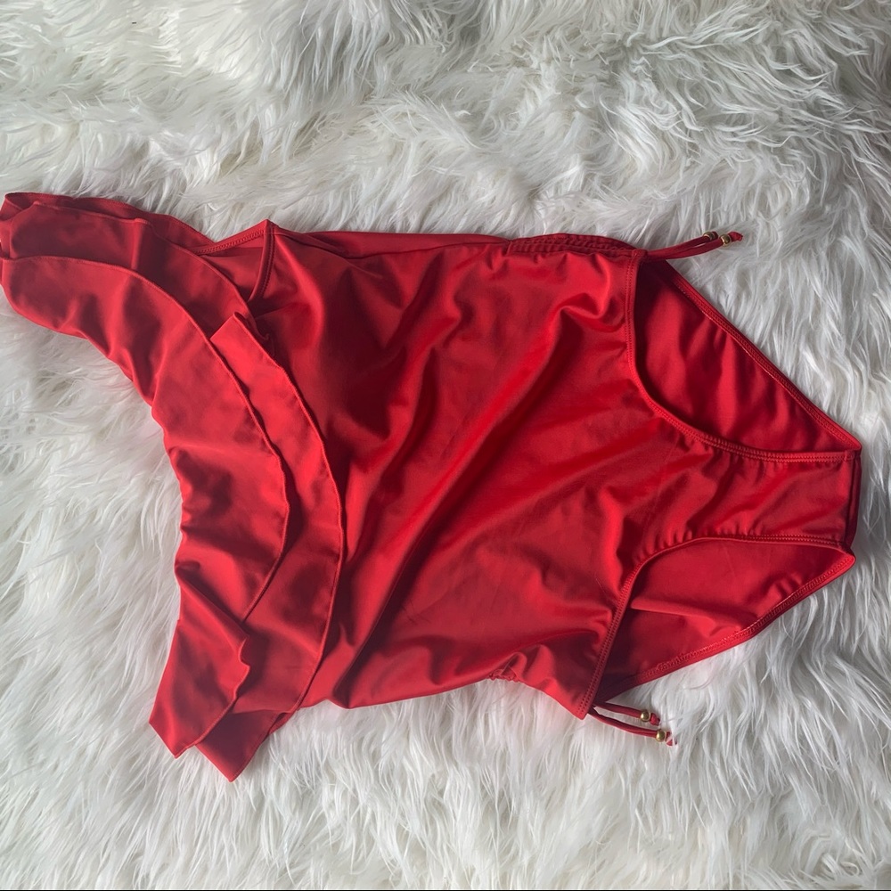 Red One Shoulder Swimsuit